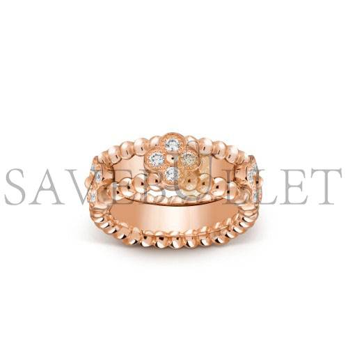 VAN CLEEF ARPELS PERLÉE SWEET CLOVERS RING - ROSE GOLD, DIAMOND  VCARP6ML00