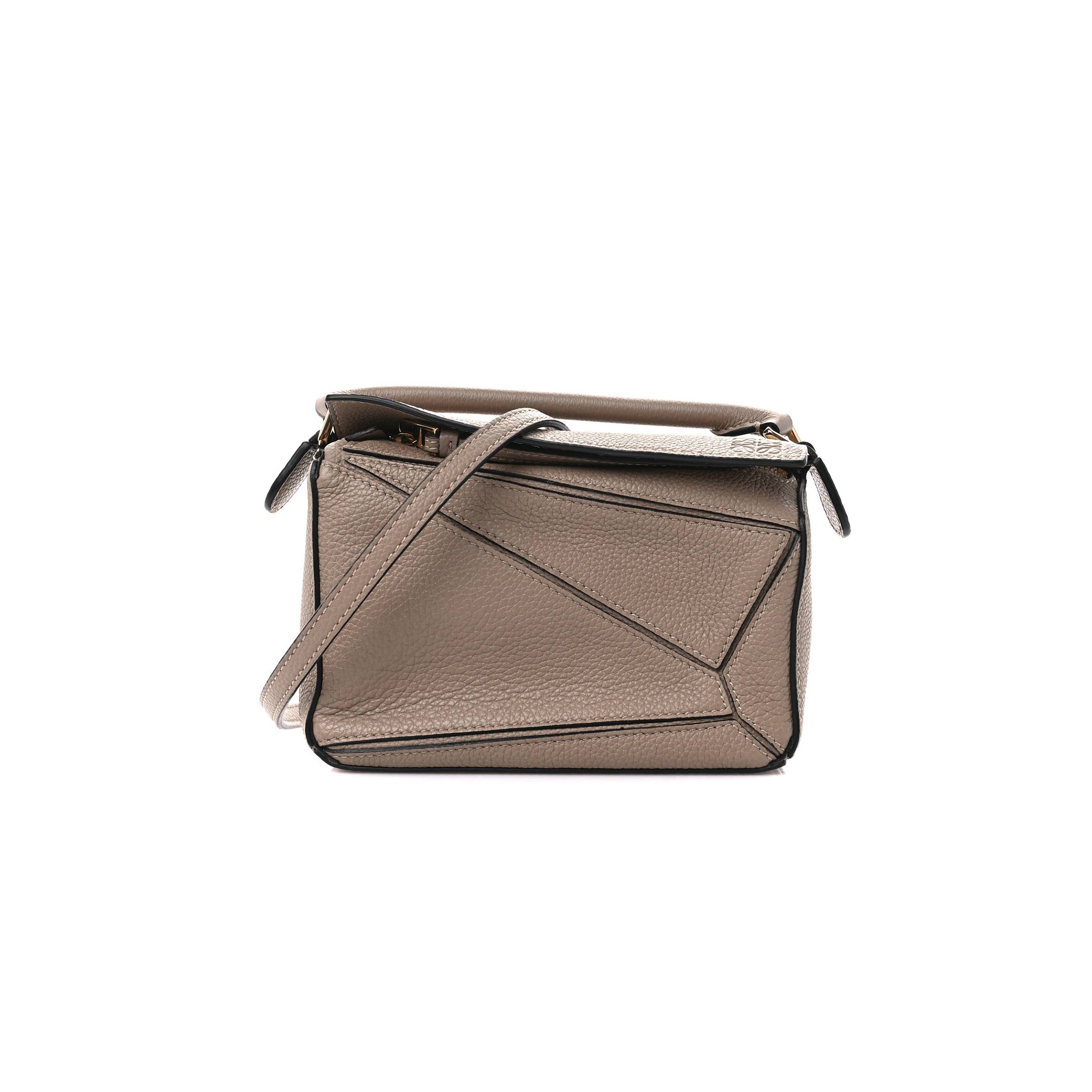 LOEWE CALFSKIN MINI PUZZLE BAG SAND MINK (18*12.5*8cm)