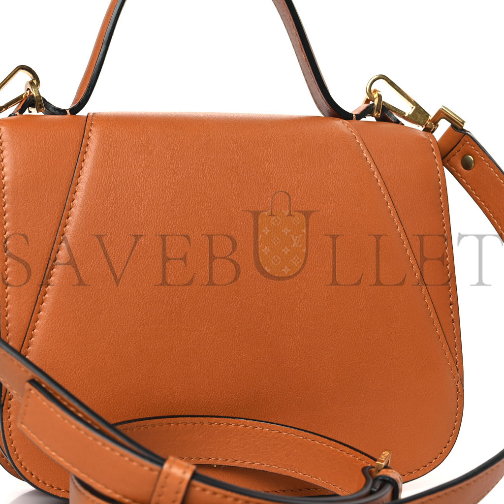 VERSACE VITELLO BAROCCO VIRTUS V SMALL TOP HANDLE SHOULDER BAG  BROWN (20*16*5cm)