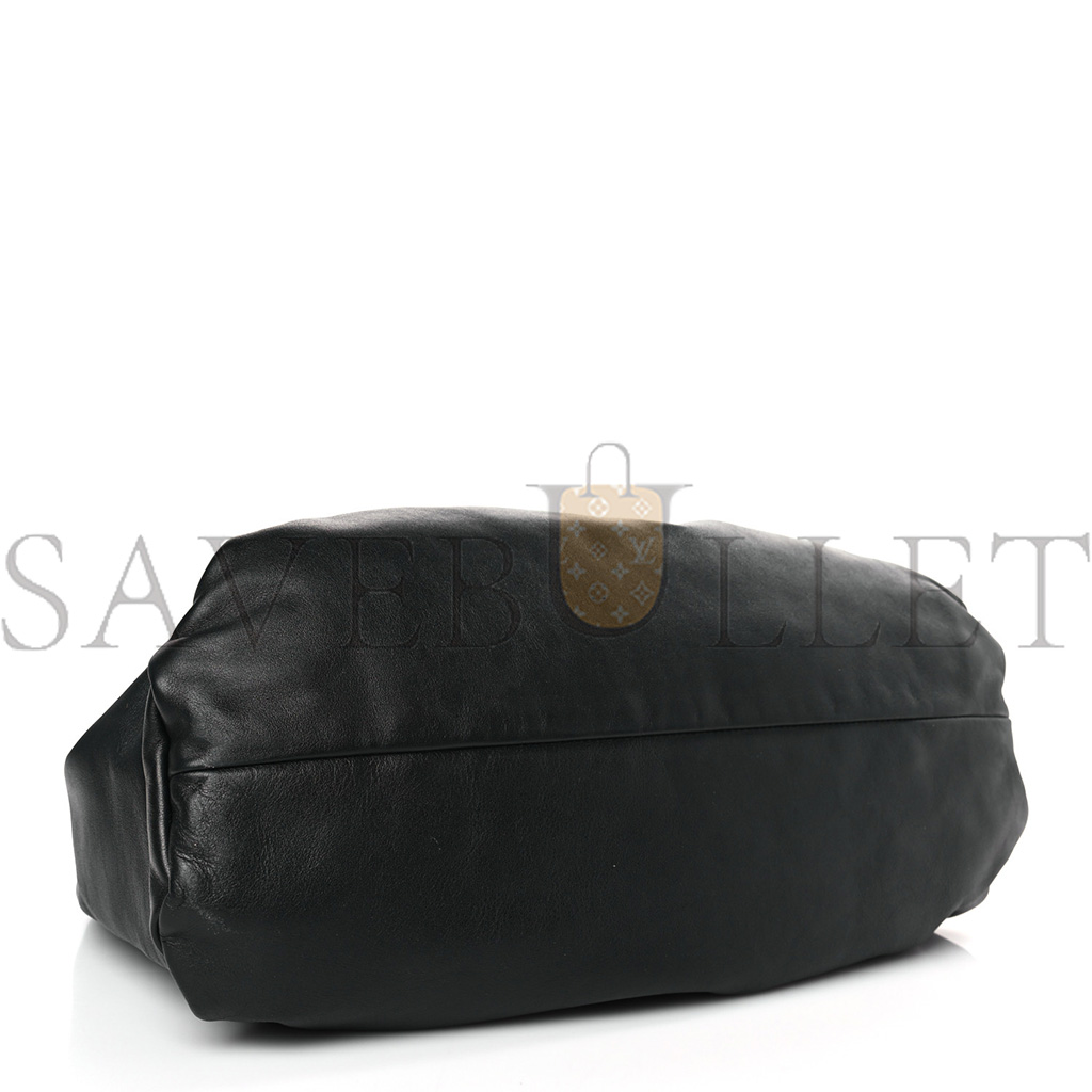 BOTTEGA VENETA SMOOTH BUTTER CALFSKIN SMALL THE SHOULDER POUCH BLACK (38*22*9cm) BOTTEGA VENETA SMOOTH BUTTER CALFSKIN SMALL THE SHOULDER POUCH BLACK (38*22*9cm)