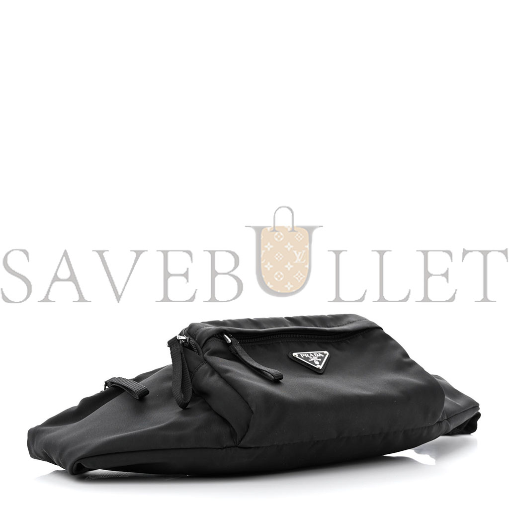 PRADA TESSUTO NYLON BELT BAG BLACK (33*18*4cm) PRADA TESSUTO NYLON BELT BAG BLACK (33*18*4cm)