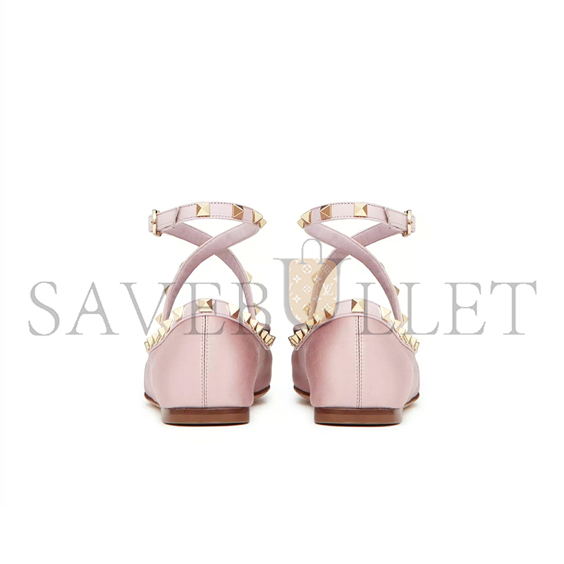 VALENTINO ROCKSTUD SATIN BALLERINA 5W2S0HB6SWH_6E0