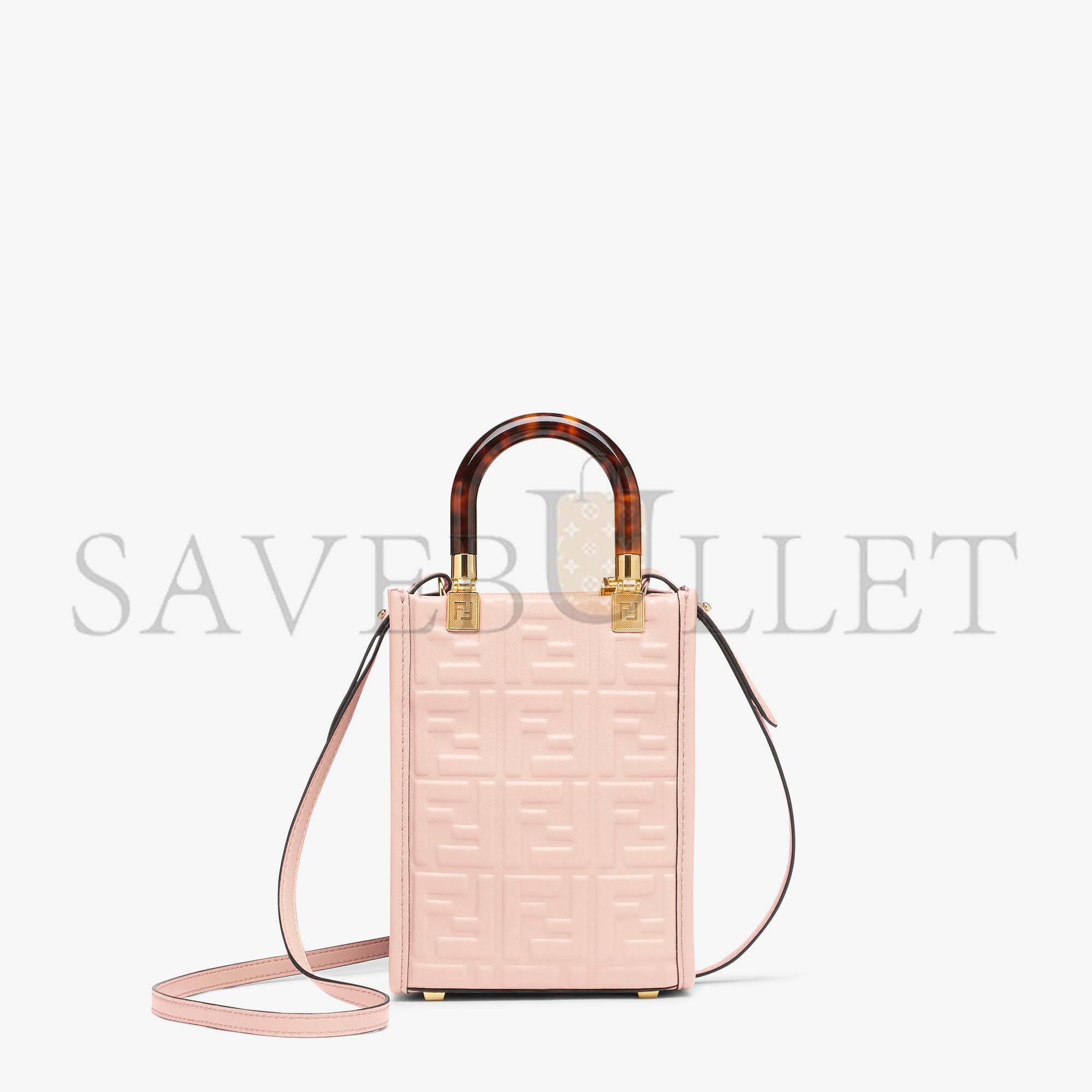 FENDI MINI SUNSHINE SHOPPER - PINK LEATHER MINI-BAG 8BS051AMCIF0J2F (18*13*6.5cm)