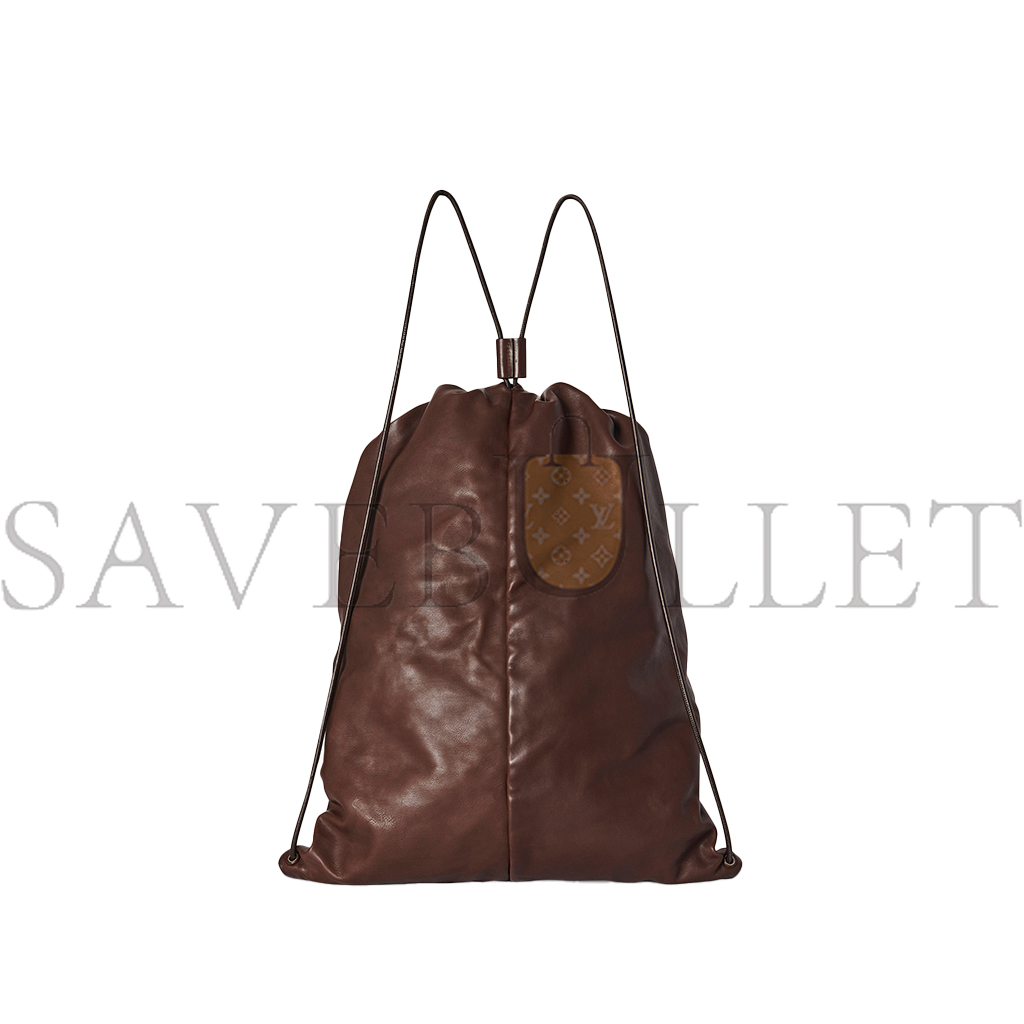 THE ROW PUFFY BACKPACK IN LEATHER CHOCOLATE W1604L114CHPLD (47*28*8cm)