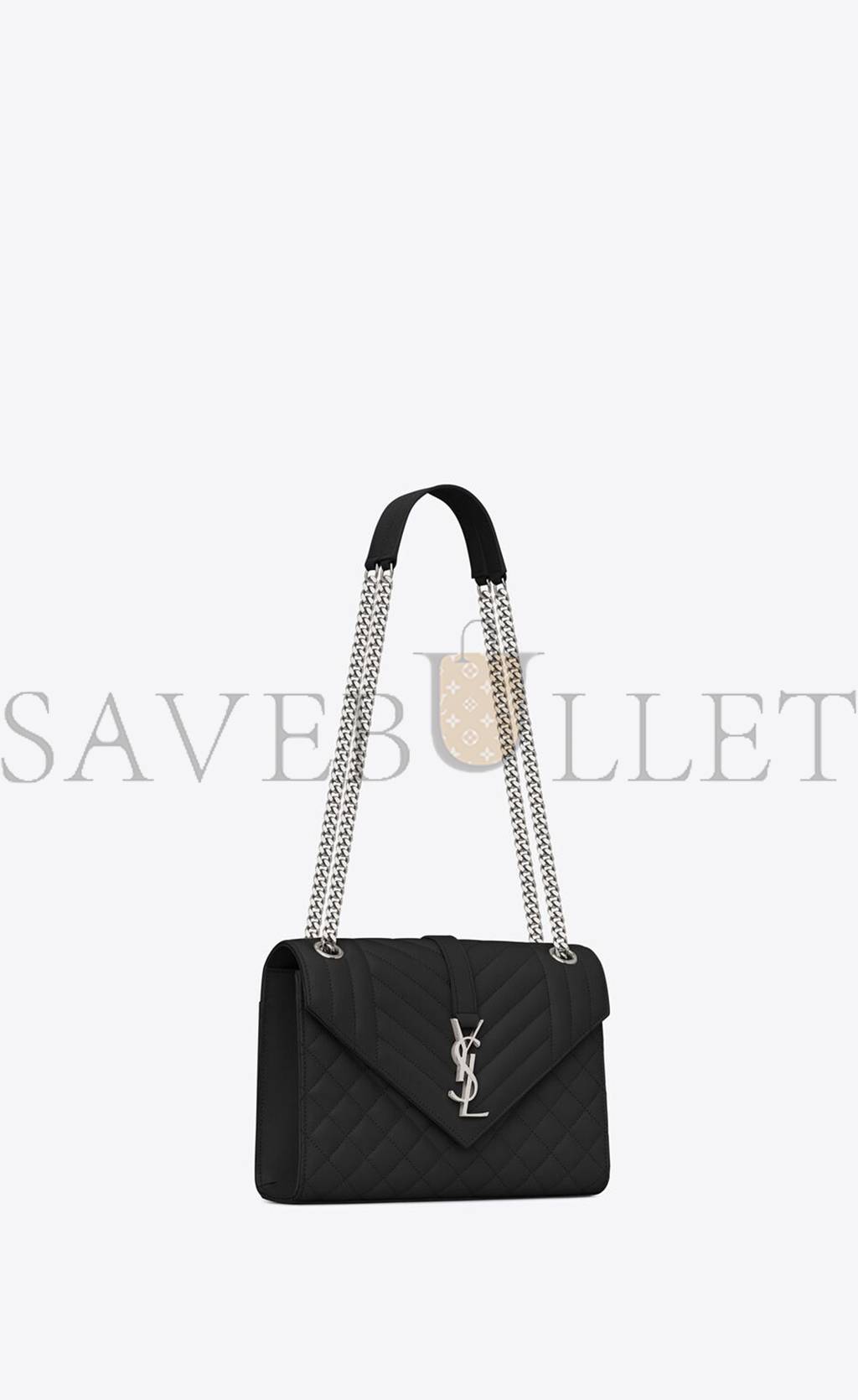 YSL ENVELOPE MEDIUM CHAIN BAG IN MIX MATELASSÉ GRAIN DE POUDRE EMBOSSED LEATHER 600185BOW921000 (24*17.5*6cm) YSL ENVELOPE MEDIUM CHAIN BAG IN MIX MATELASSÉ GRAIN DE POUDRE EMBOSSED LEATHER 600185BOW921000 (24*17.5*6cm)