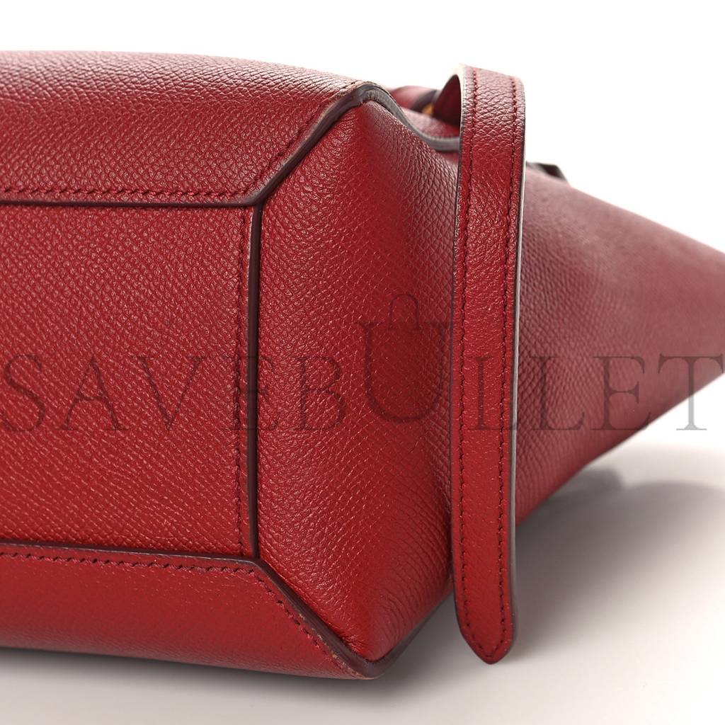 CELINE GRAINED CALFSKIN NANO BELT BAG RUBY (20*19*11cm)