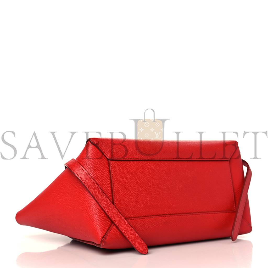 CELINE BABY GRAINED CALFSKIN MICRO BELT BAG COQUELICOT (24*19*14cm)