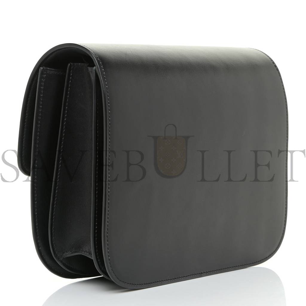 CELINE BOX CALFSKIN MEDIUM CLASSIC BOX FLAP BAG BLACK (23*18*7cm)