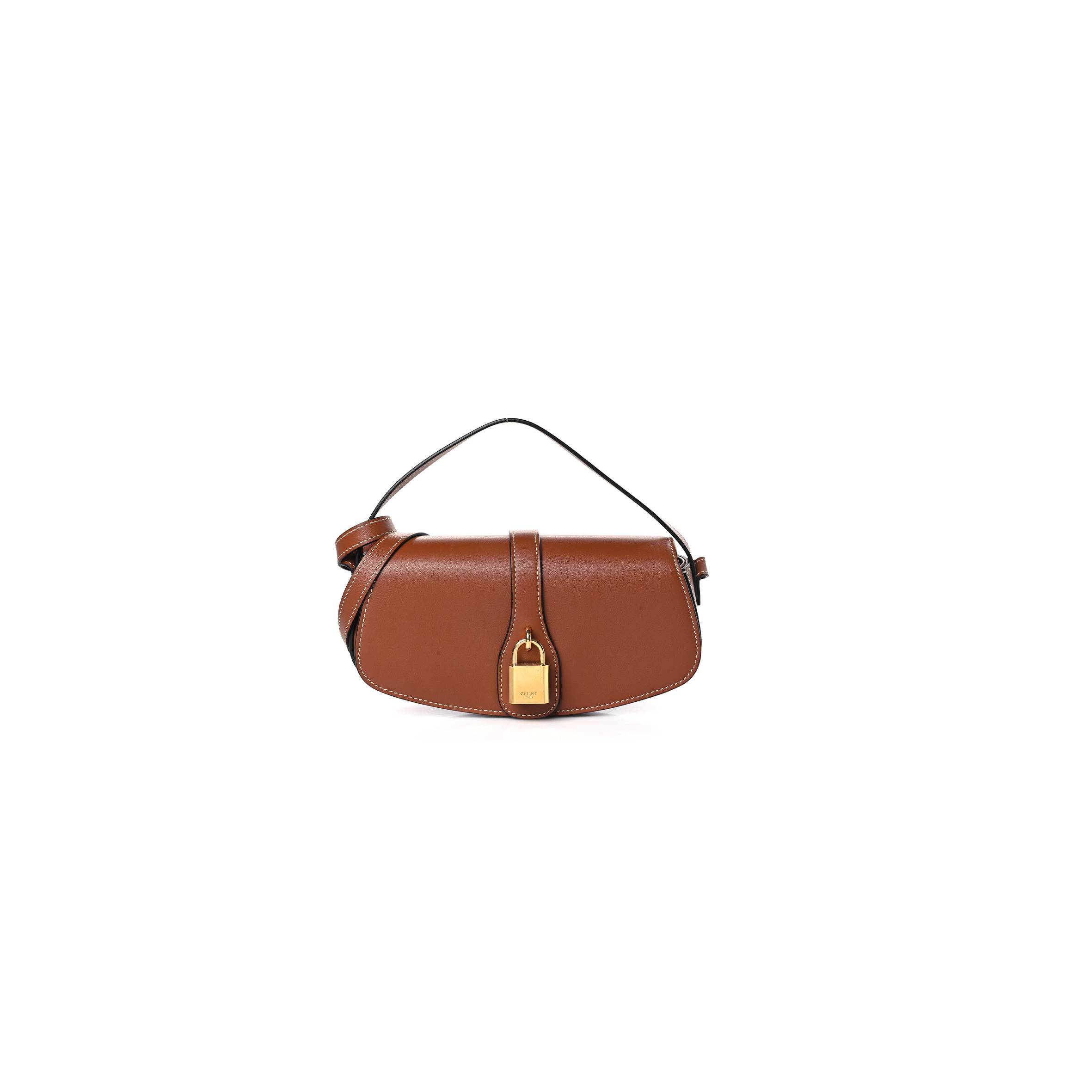 CELINE SMOOTH CALFSKIN TABOU CLUTCH ON STRAP TAN (20*10*5cm)