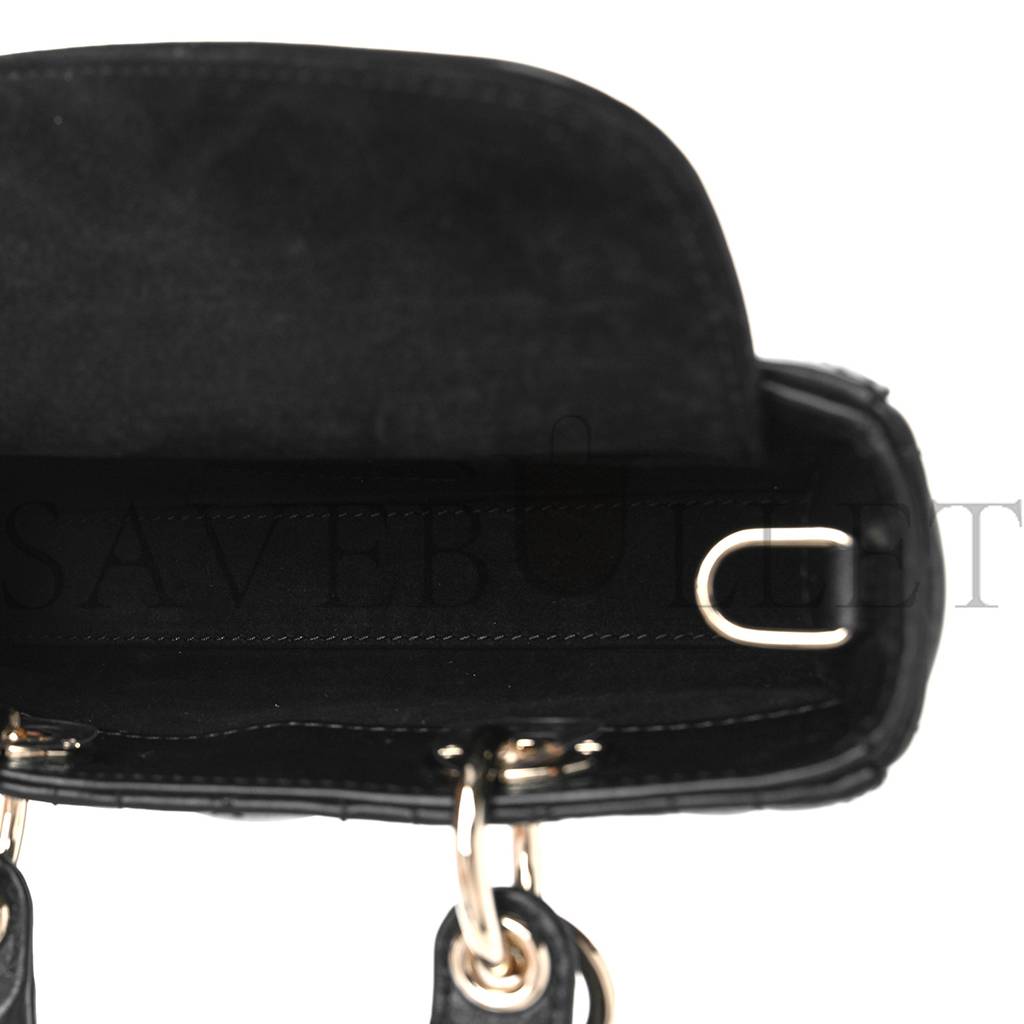 DIOR LAMBSKIN CANNAGE MICRO LADY D-JOY BLACK (16*10*5.1cm)