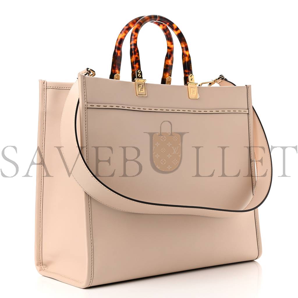 FENDI VITELLO KING PLEXIGLASS MEDIUM FENDI SUNSHINE SHOPPER TOTE LIGHT ROSE (36*31*15cm)